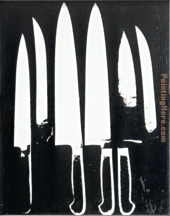 Knives black and white painting - Andy Warhol Knives black and white art painting
